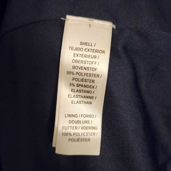 Aidan by Aidan Mattox Navy Blue Velvet Cocktail Dress Size 4 Beaded Mesh Bodice - Picture 9 of 9